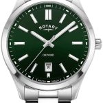 rotary herrklocka gb05520/24 contemporary grön/stål ø40 mm