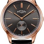rotary herrklocka gs05364/20 cambridge svart/stål ø42 mm