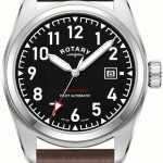 rotary herrklocka gs05470/19 commando svart/läder ø42 mm