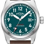 rotary herrklocka gs05470/73 commando grön/läder ø42 mm