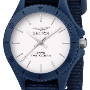 Sector Damklocka R3251539502 Save the Ocean Vit/Textil Ø32 mm