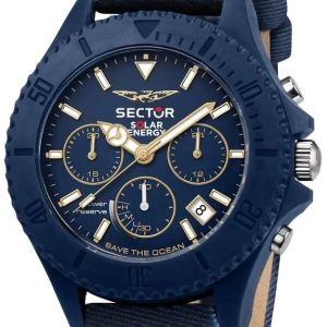Sector Herrklocka R3271739001 Save the Ocean Blå/Läder Ø44 mm