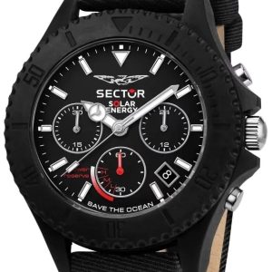 Sector Herrklocka R3271739002 Save the Ocean Svart/Läder Ø44 mm