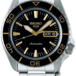 seiko 5 herrklocka srpk99k1 svart/stål ø42.5 mm