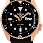 seiko 5 sports herrklocka srpd76k1 svart/läder ø43 mm
