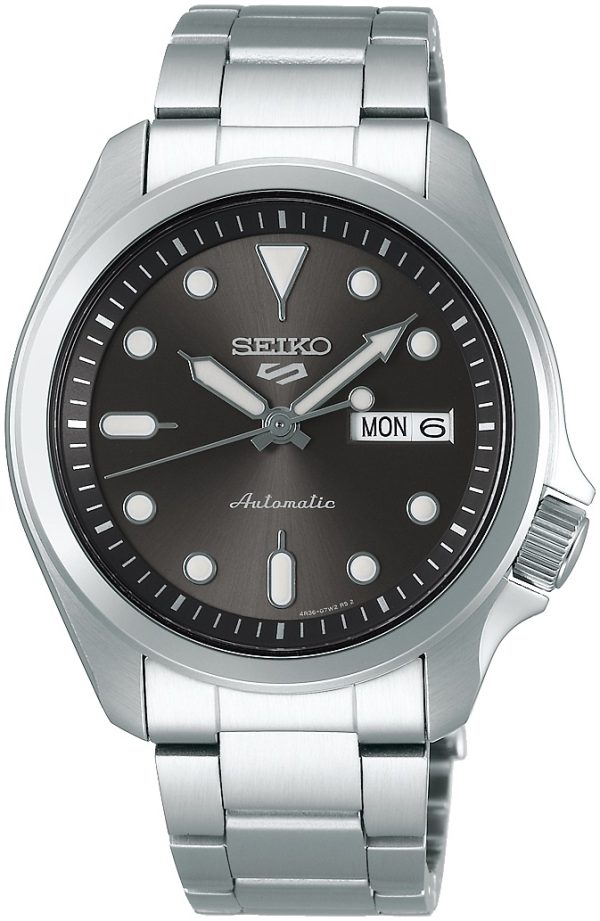 seiko 5 sports herrklocka srpe51k1 svart/stål ø40 mm