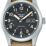seiko 5 sports herrklocka srpg35k1 svart/textil ø39.4 mm