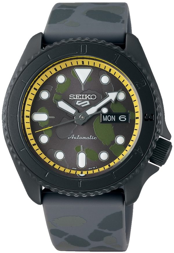 seiko 5 sports herrklocka srph69k1 svart/gummi ø43 mm