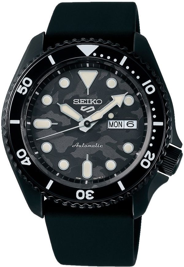 seiko 5 sports herrklocka srpj39k1 yuto horigome grå/gummi ø43 mm