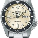 seiko 5 sports herrklocka srpk31k1 beige/stål ø38 mm