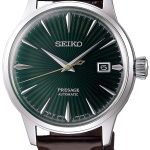 seiko herrklocka srpd37j1 presage grön/läder ø40.5 mm