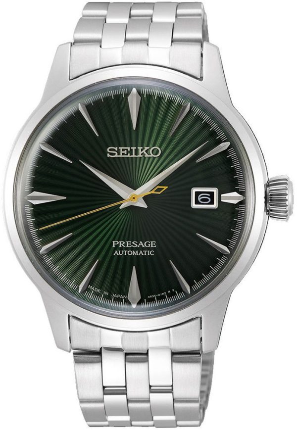 seiko herrklocka srpe15j1 presage grön/stål ø40.5 mm