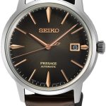 seiko herrklocka srpj17j1 presage brun/läder ø39.5 mm