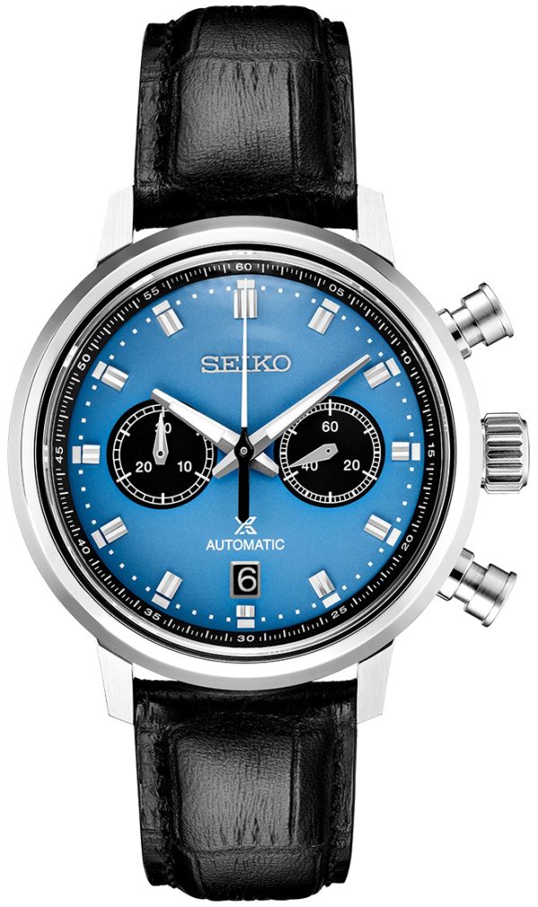 seiko herrklocka srq039j1 prospex blå/läder ø42.5 mm