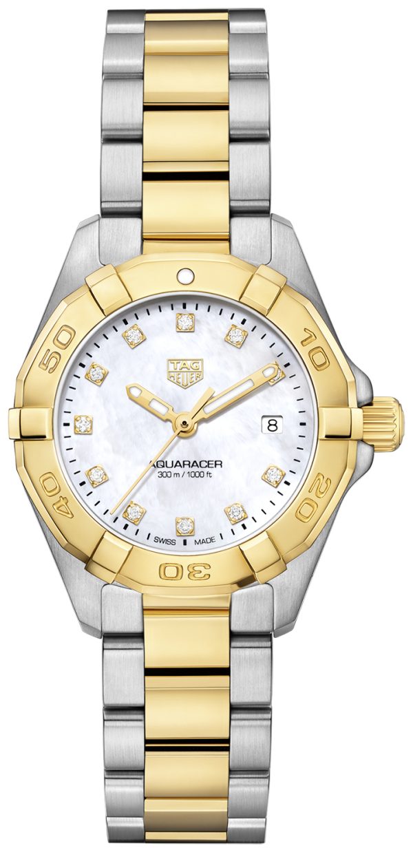 tag heuer damklocka wbd1422.bb0321 aquaracer lady silverfärgad/stål