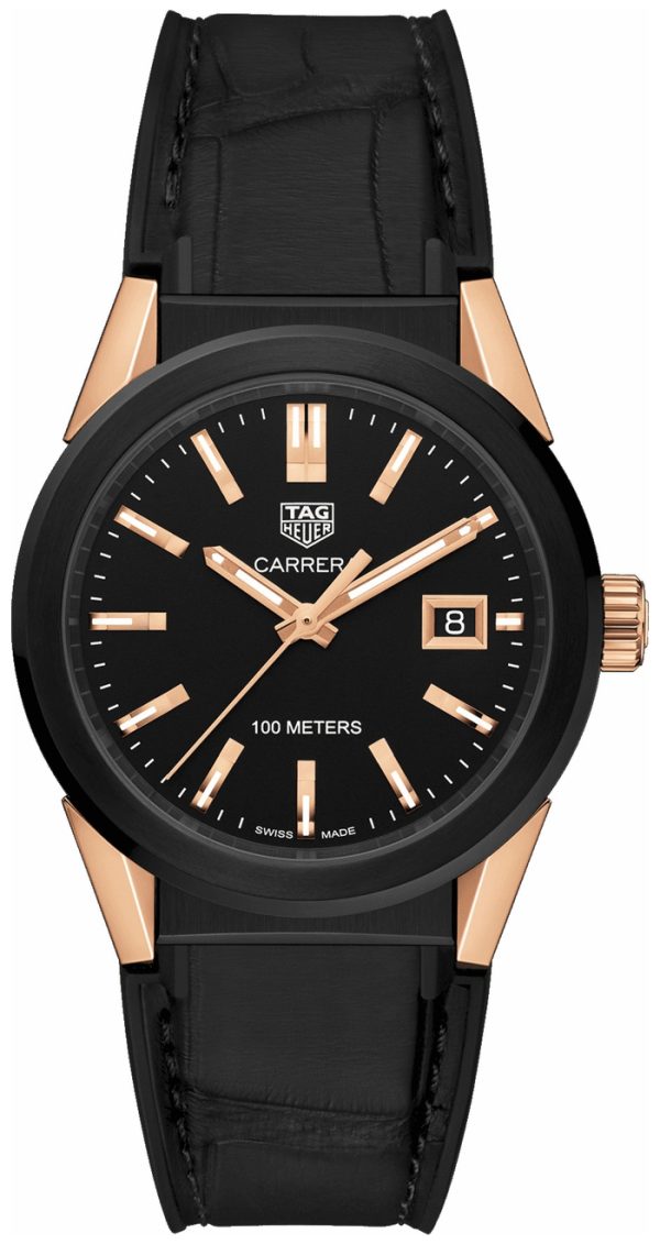 tag heuer damklocka wbg1350.fc6418 carrera lady svart/gummi ø36 mm