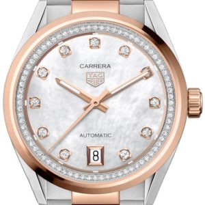 TAG Heuer Damklocka WBN2351.BD0000 Carrera Vit/18 karat roséguld