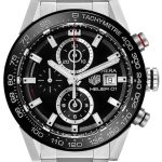 tag heuer herrklocka car201z.ba0714 carrera svart/stål ø43 mm