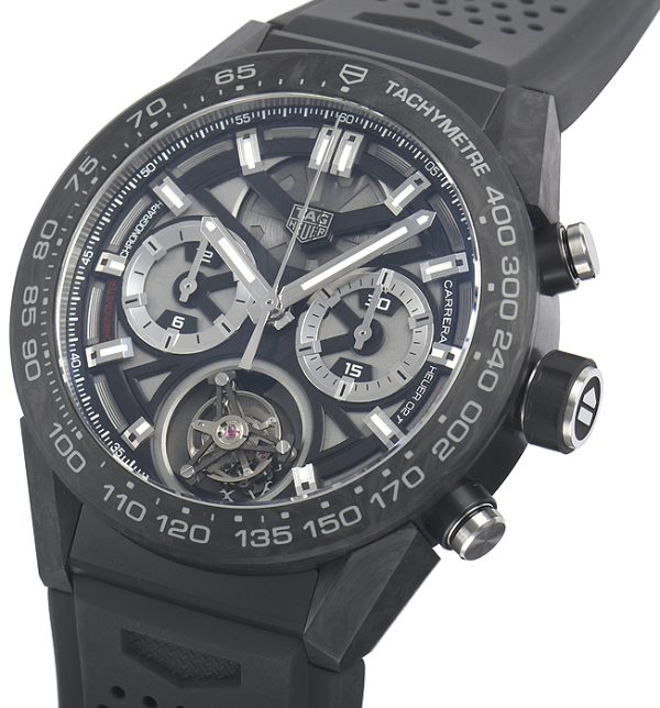 tag heuer herrklocka car5a8w.ft6071 carrera svart/gummi ø45 mm
