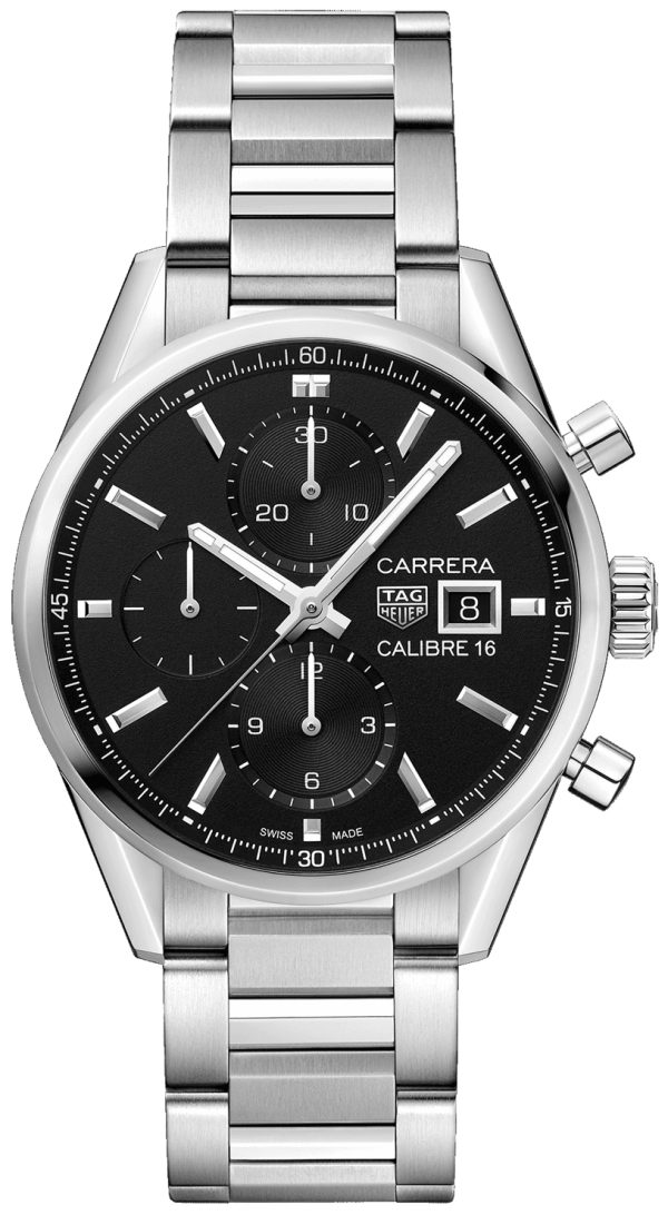 tag heuer herrklocka cbk2110.ba0715 carrera svart/stål ø41 mm