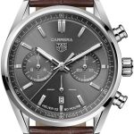 tag heuer herrklocka cbn2012.fc6483 carrera grå/läder ø42 mm