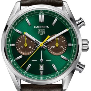 TAG Heuer Herrklocka CBN201K.FC6569 Carrera Grön/Läder Ø42 mm