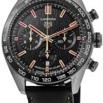 tag heuer herrklocka cbn2a1l.fc6521 carrera svart/läder ø44 mm