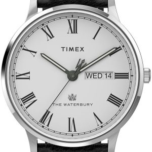 Timex Herrklocka TW2U88400 The Waterbury Vit/Läder Ø40 mm