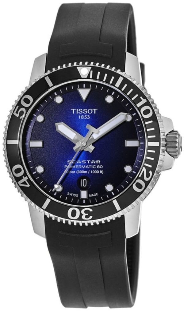tissot herrklocka t120.407.17.041.00 seastar 1000 blå/gummi ø43 mm