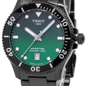 Tissot Herrklocka T120.410.33.091.00 Seastar 1000 Grön/Stål Ø40 mm