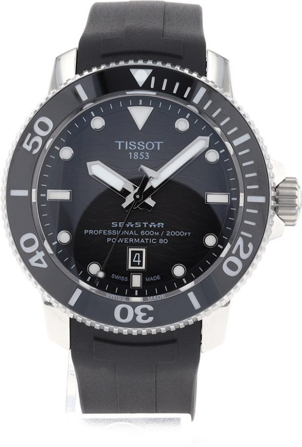 tissot herrklocka t120.607.17.441.00 seastar svart/gummi ø46 mm