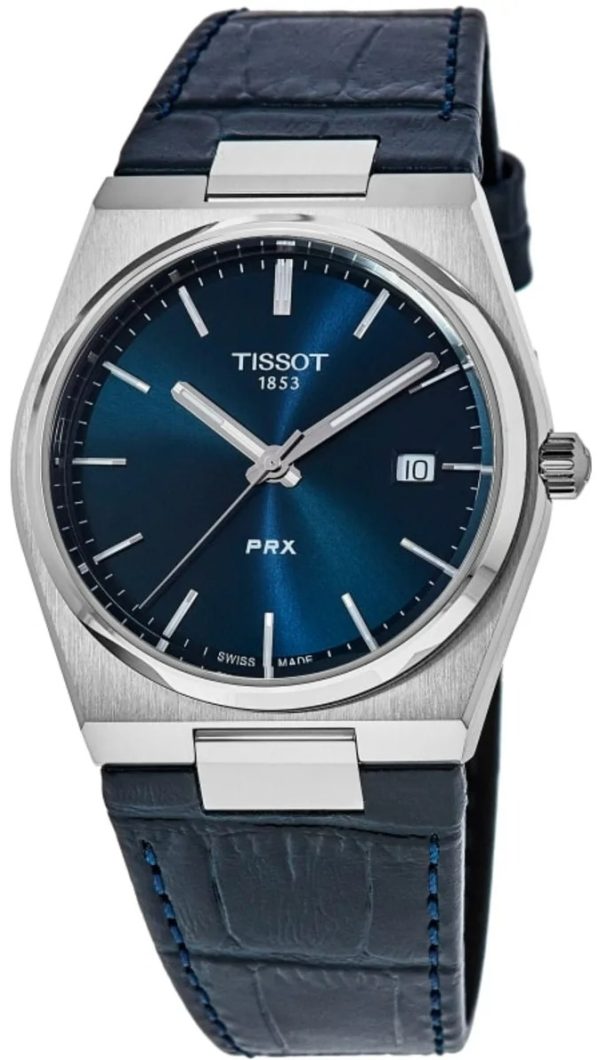 tissot herrklocka t137.410.16.041.00 prx blå/läder ø40 mm