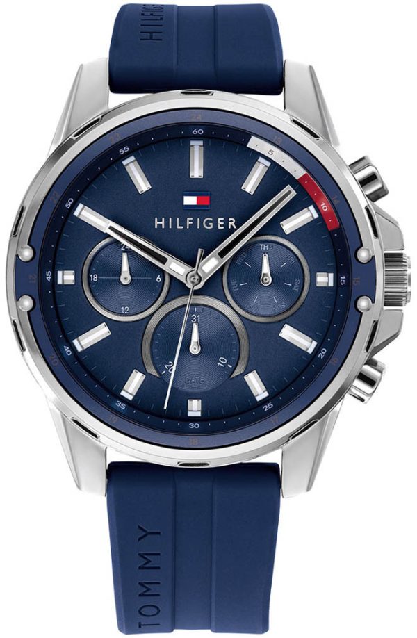 tommy hilfiger herrklocka 1791791 mason blå/gummi ø45 mm