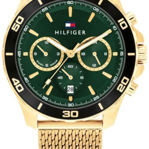 Tommy Hilfiger Herrklocka 1792093 Multifunction Grön/Gulguldtonat