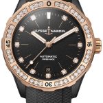 ulysse nardin damklocka 8165-182b-3-black diver svart/gummi ø39 mm