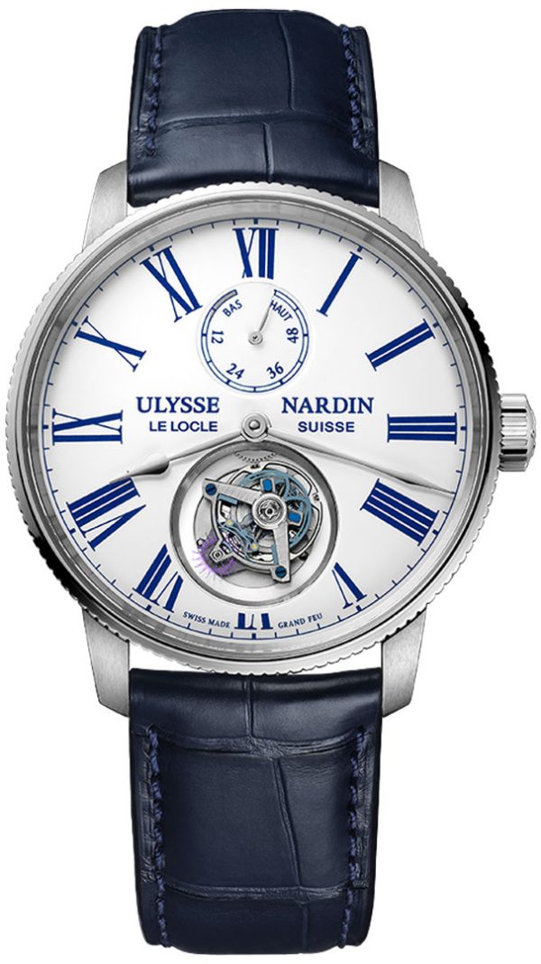 ulysse nardin herrklocka 1283-310-0ae-1a marine torpilleur vit/läder