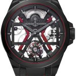 ulysse nardin herrklocka 1723-400-3b-black blast skelettskuren/gummi