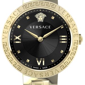 Versace Damklocka VE2K00721 Greca Svart/Gulguldtonat stål Ø36 mm