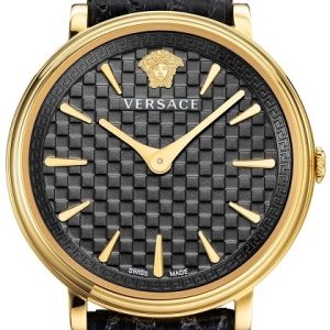 Versace Damklocka VE8101019 Svart/Läder Ø38 mm