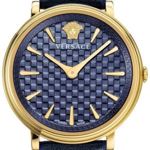 Versace Damklocka VE8101219 Blå/Läder Ø38 mm