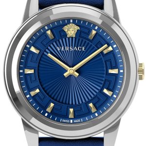Versace Damklocka VEPX00921 Greca Blå/Läder Ø38 mm