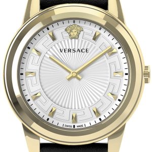 Versace Damklocka VEPX01021 Greca Silverfärgad/Läder Ø38 mm