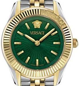 Versace Damklocka VEQCA0324 Greca Grön/Gulguldtonat stål Ø30 mm