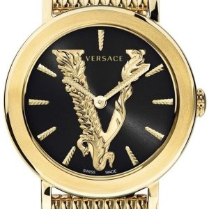 Versace Damklocka VERI00820 Virtus Svart/Gulguldtonat stål Ø36 mm