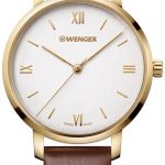 wenger damklocka 01.1731.106 vit/läder ø38 mm