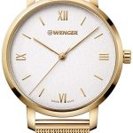 wenger damklocka 01.1731.107 vit/gulguldtonat stål ø38 mm