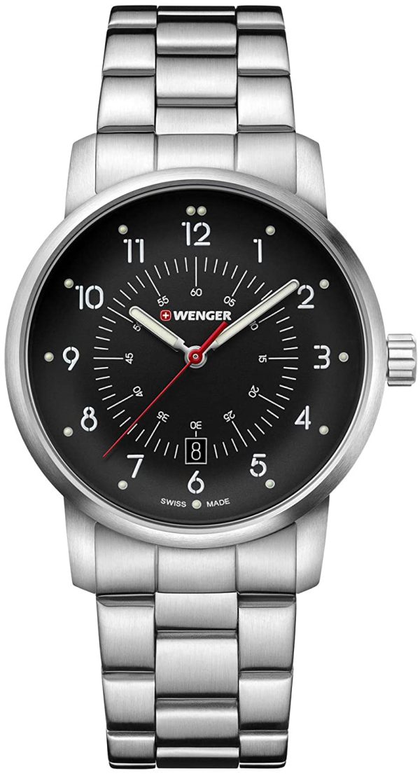 wenger herrklocka 01.1641.116 svart/stål ø42 mm