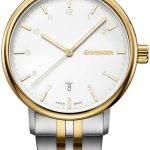 wenger herrklocka 01.1731.122 vit/gulguldtonat stål ø40 mm