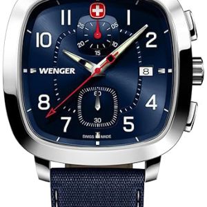 Wenger Herrklocka 01.1933.110 Vintage Blå/Läder