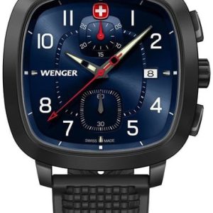 Wenger Herrklocka 01.1933.113 Vintage Blå/Gummi